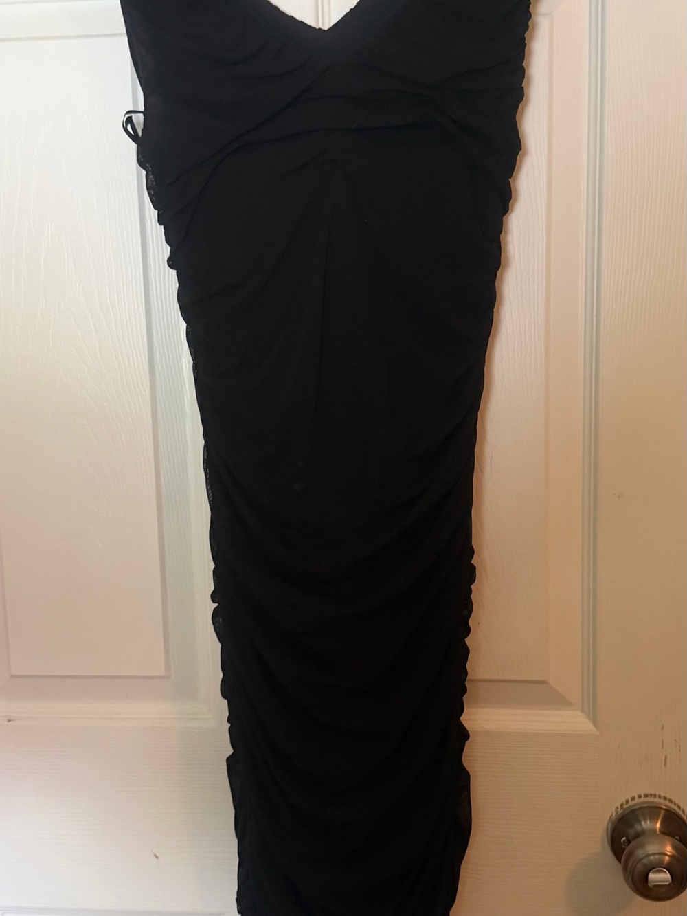 Express Black Ruched Midi Dress
